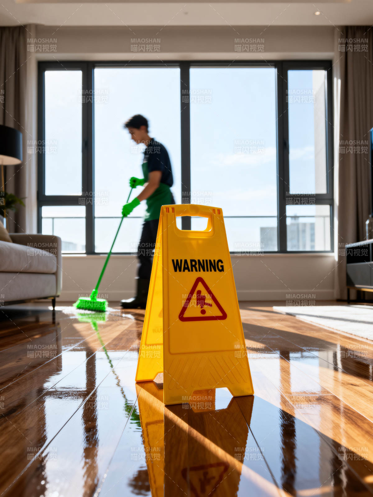 清洁中 请注意安全图片
