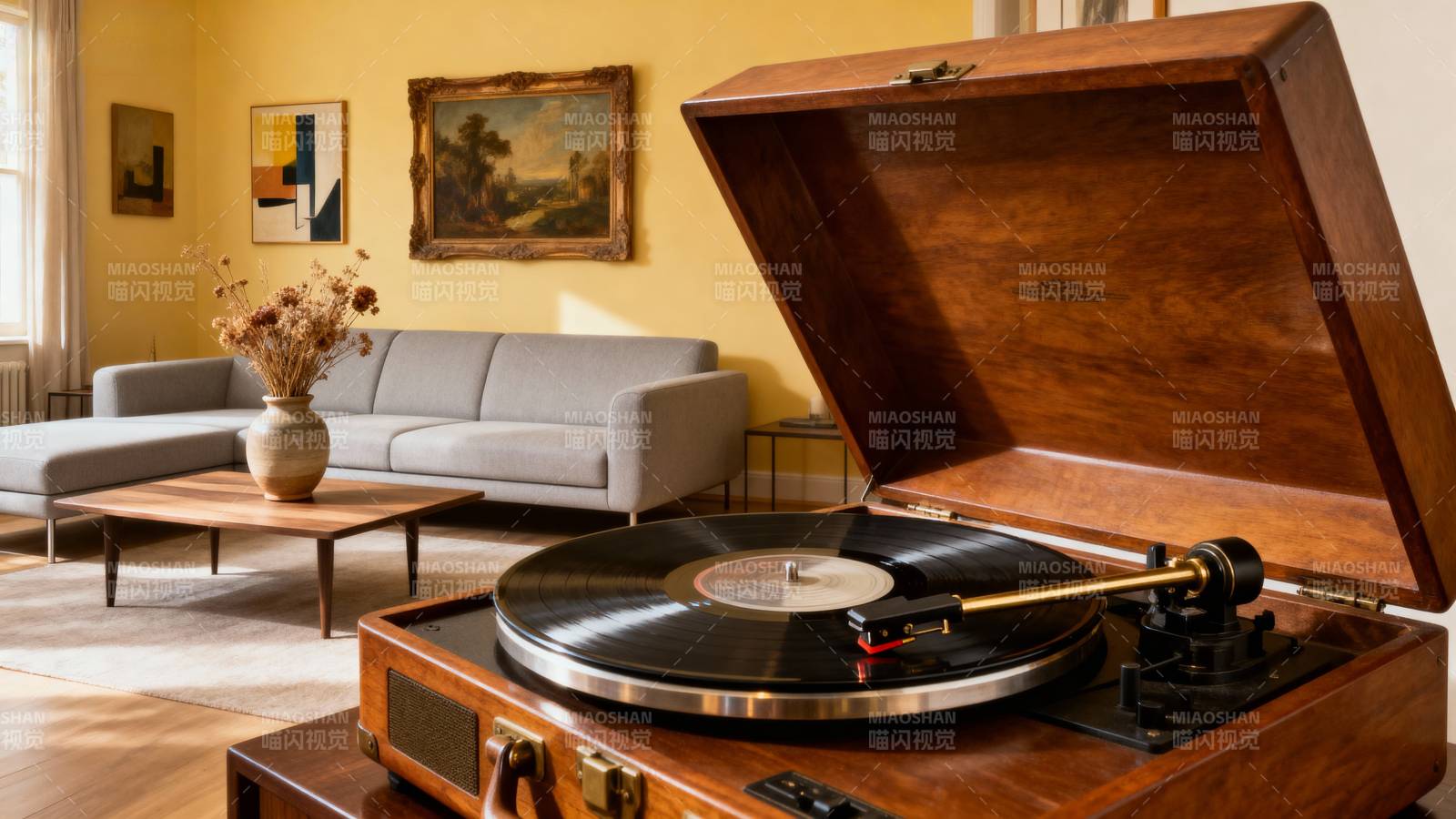 复古留声机客厅图片