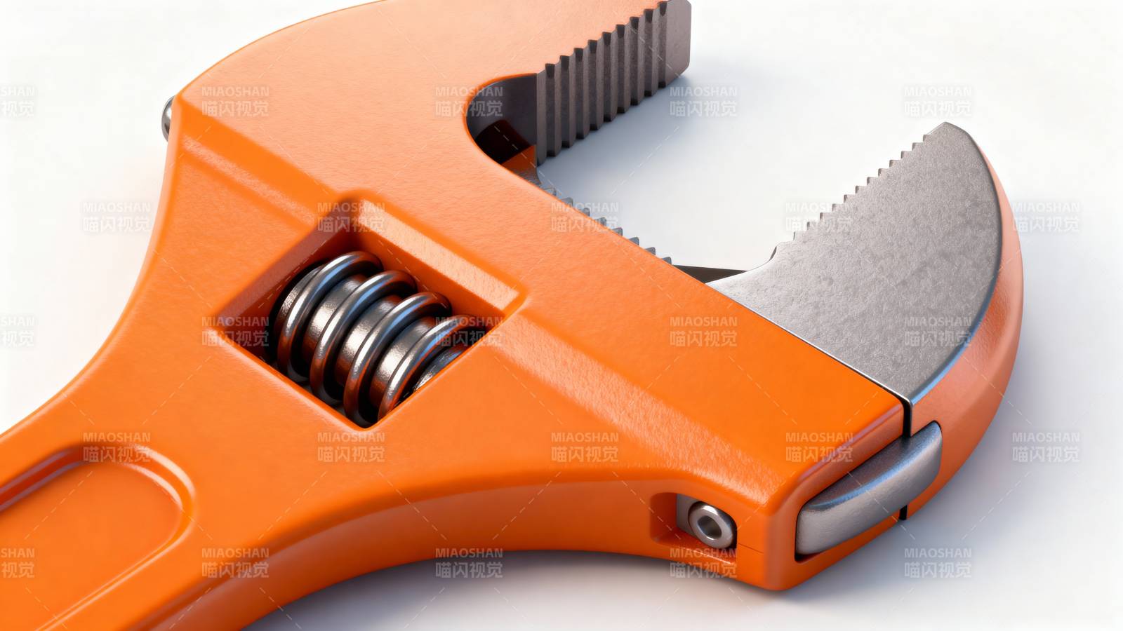 橙色扳手特写图片