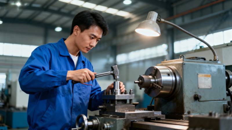 工人操作机床图片