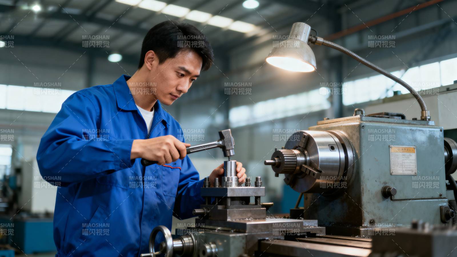 工人操作机床图片