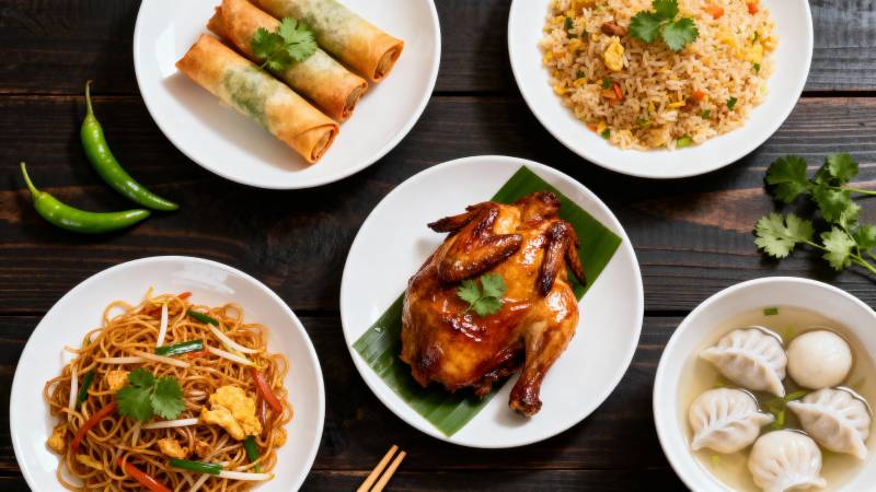 美味中式佳肴拼盘图片