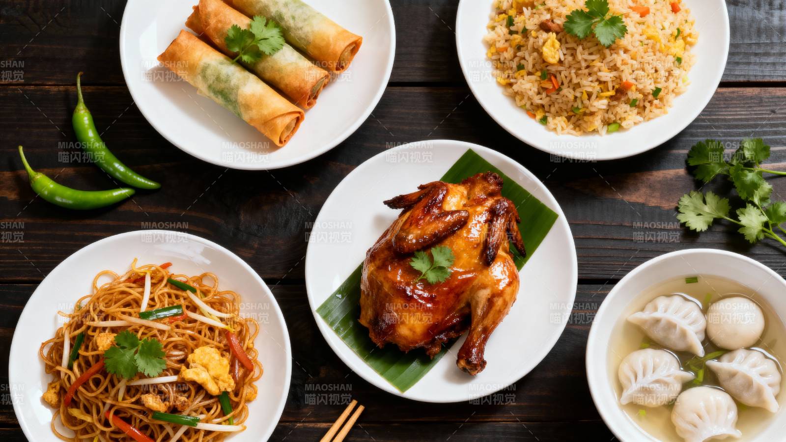 美味中式佳肴拼盘图片