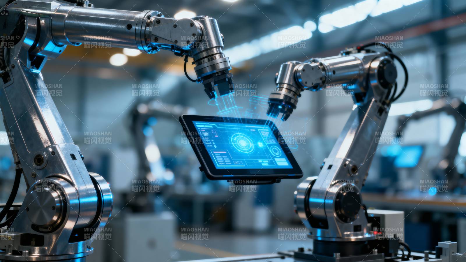 智能工厂机器人协作图片