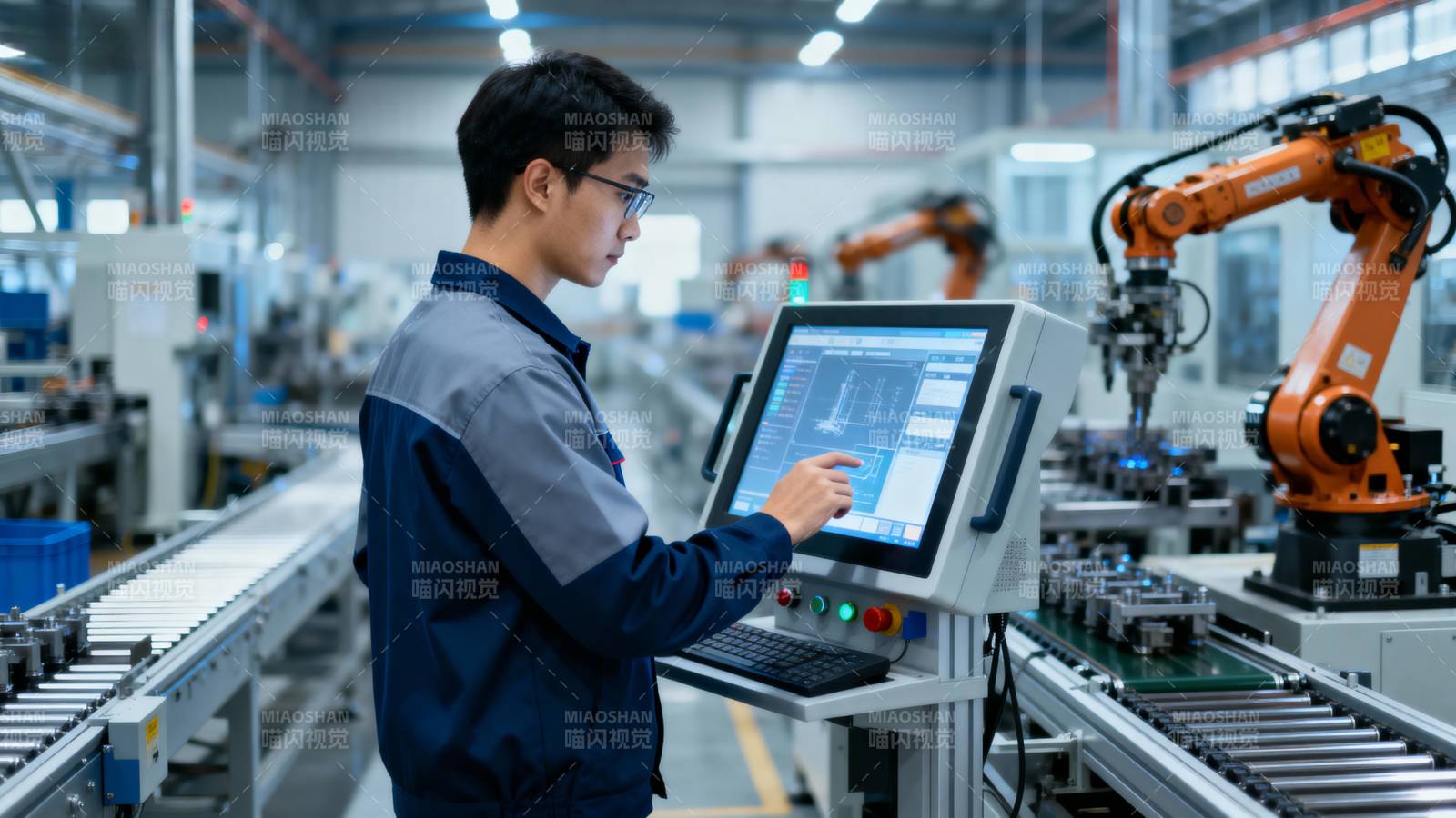 智能工厂操作员图片
