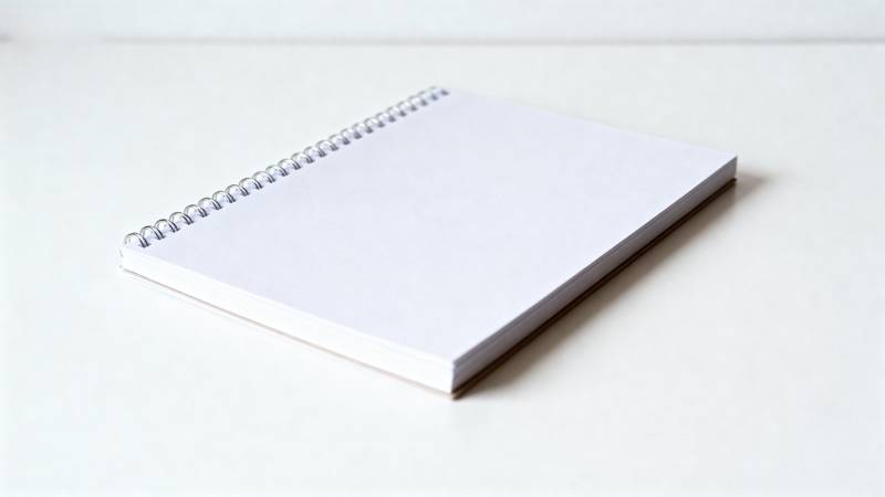 空白笔记本静置桌面图片