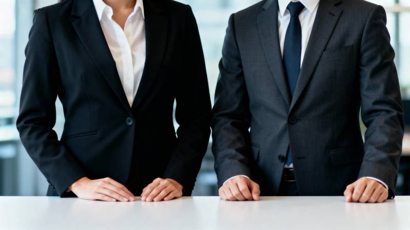 商务人士并肩而立图片