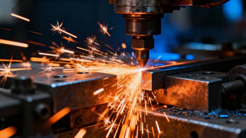 钻孔飞溅火花图片