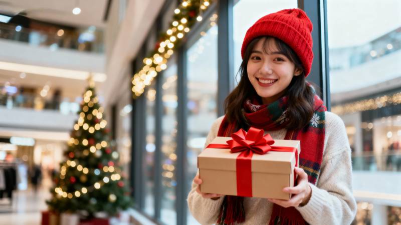 圣诞礼物 笑容满面图片