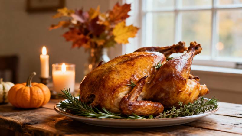 金秋烤火鸡盛宴图片