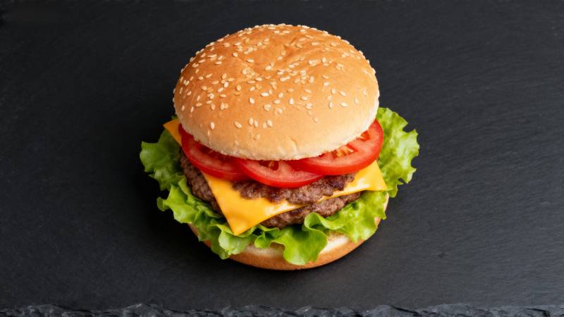 美味汉堡特写图片