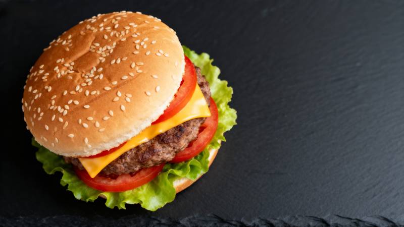 美味汉堡特写图片