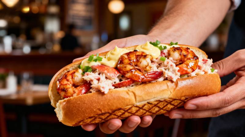 美味虾仁三明治图片