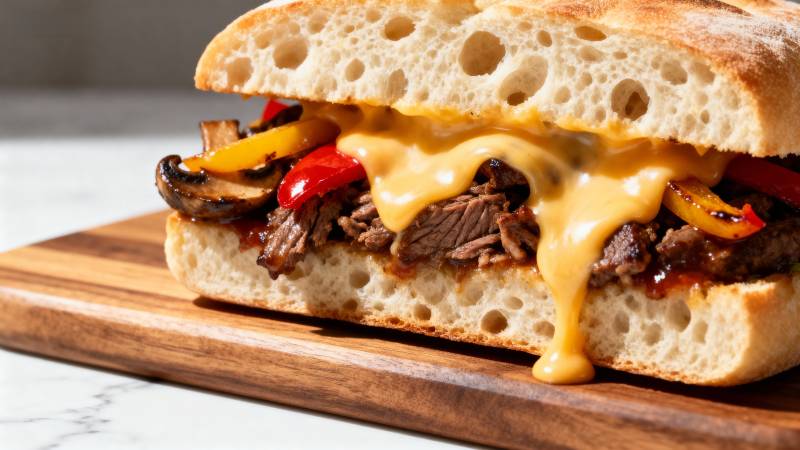 美味烤肉三明治图片