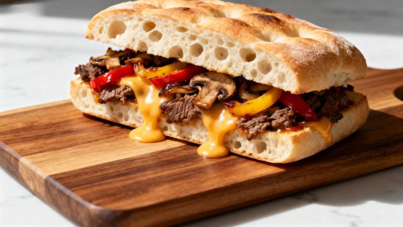 美味牛排三明治图片