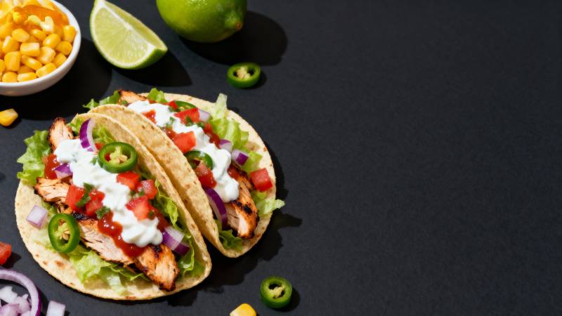 美味鸡肉塔可图片