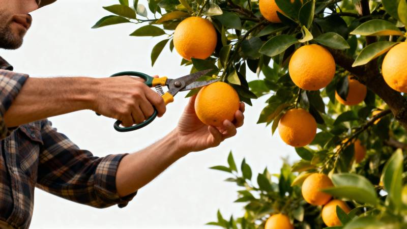 采摘橙子图片