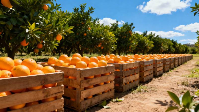 橙园丰收景象图片