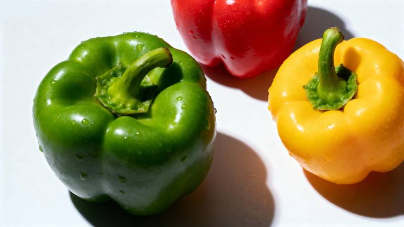 三色甜椒静物图图片
