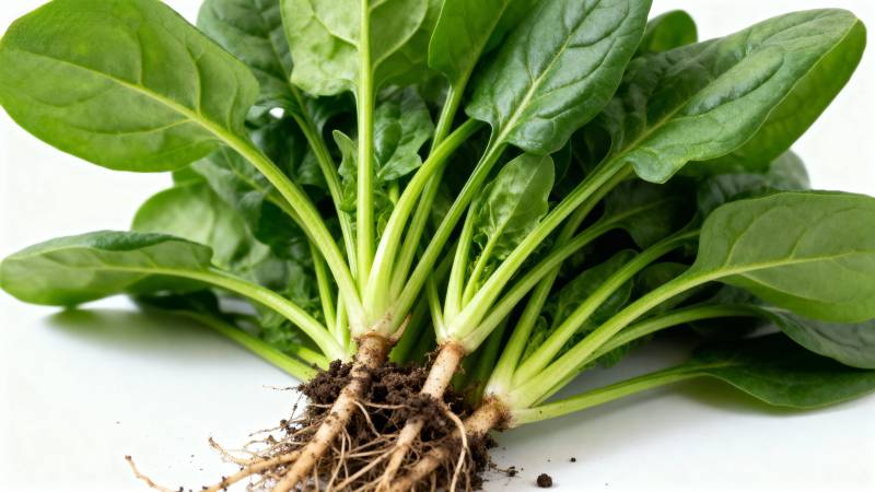 新鲜菠菜根茎图片