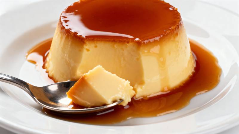 焦糖布丁特写图片