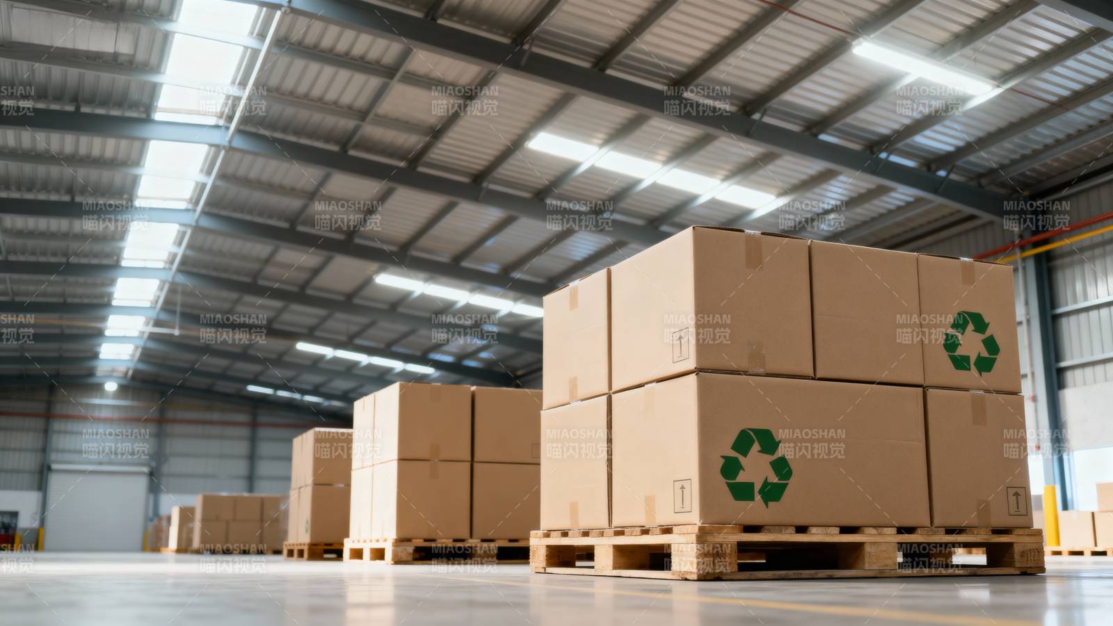 仓库中的纸箱堆叠图片
