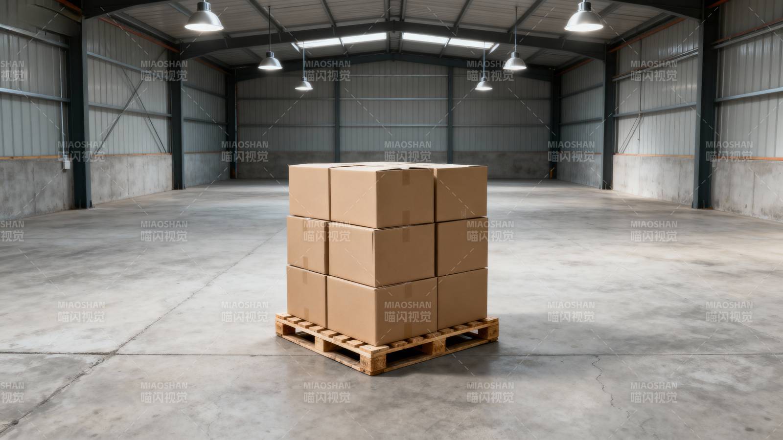 仓库中的纸箱堆叠图片