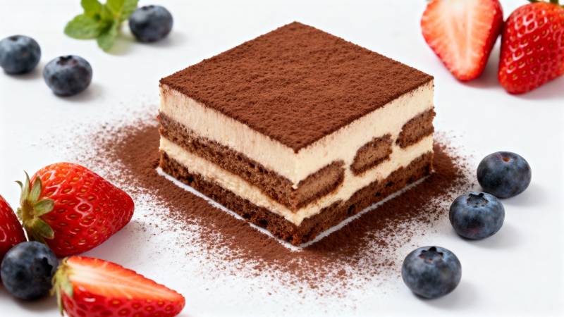 提拉米苏配水果图片