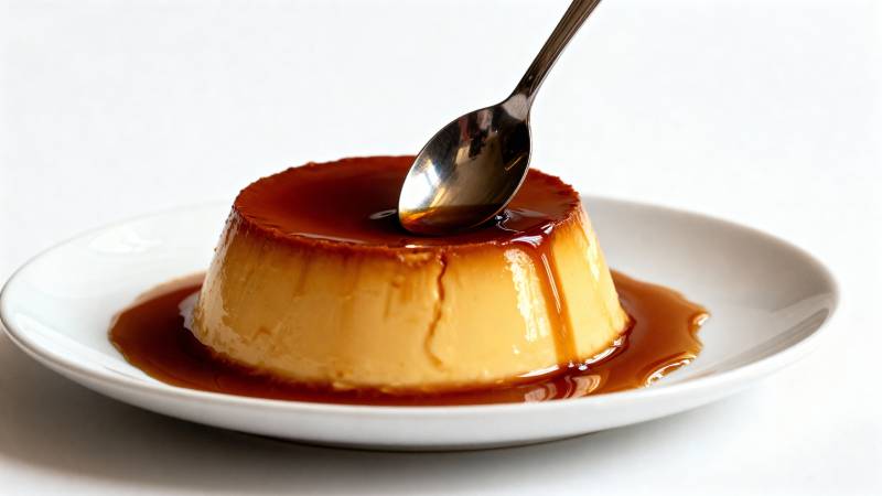 焦糖布丁特写图片