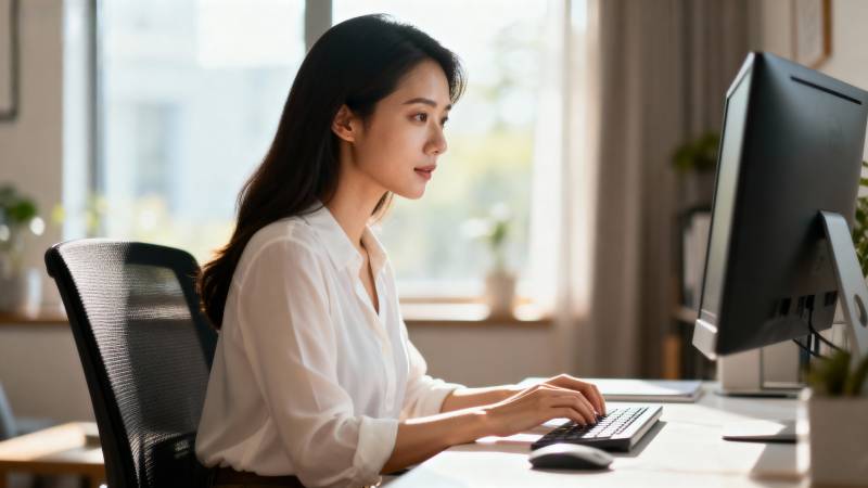 专注工作的女性图片