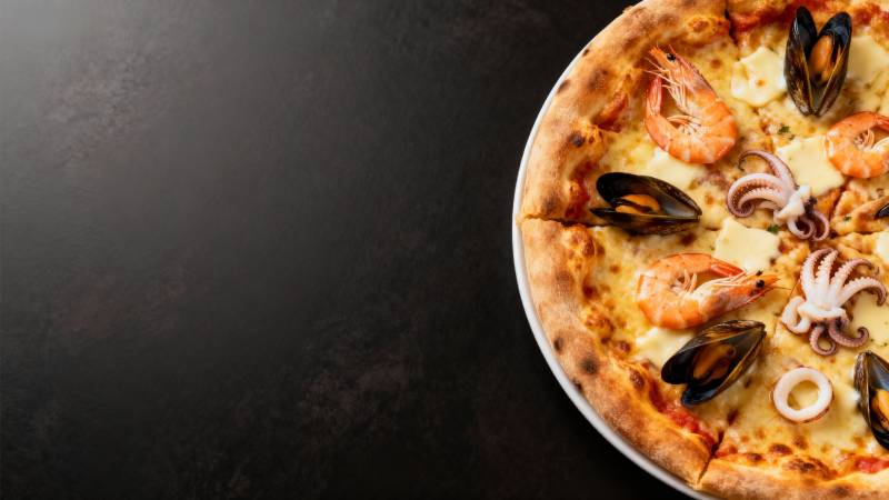 海鲜披萨美味诱人图片