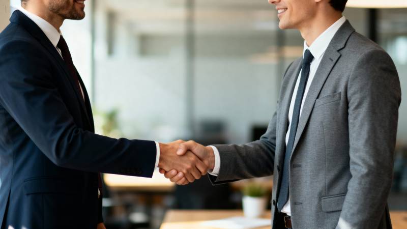 商务握手合作瞬间图片