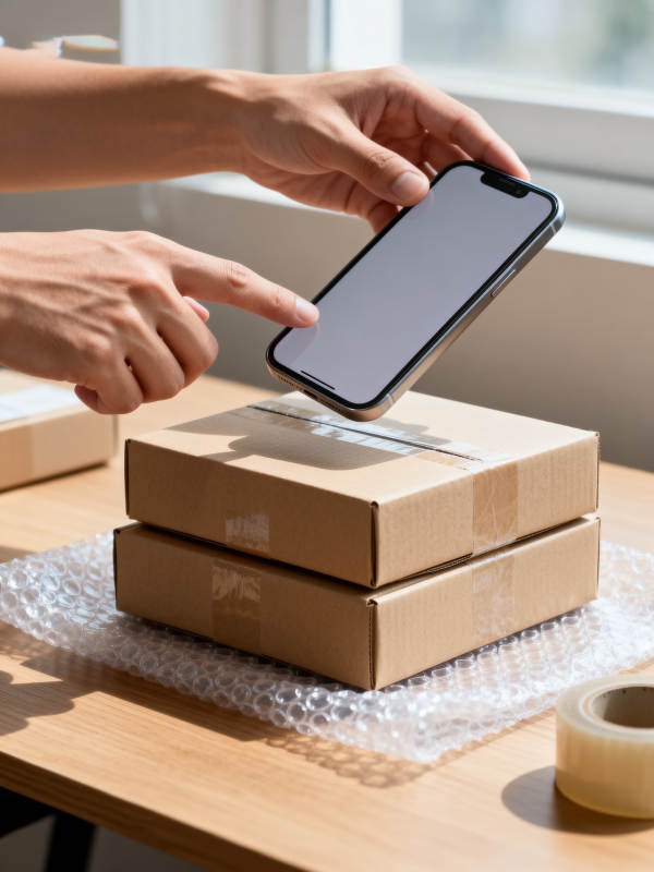 手机扫描包裹图片