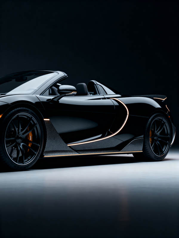 黑色跑车侧影图片