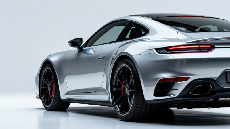 银色保时捷图片