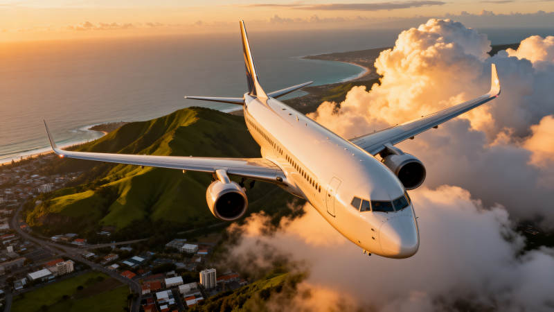 翱翔天际的客机图片