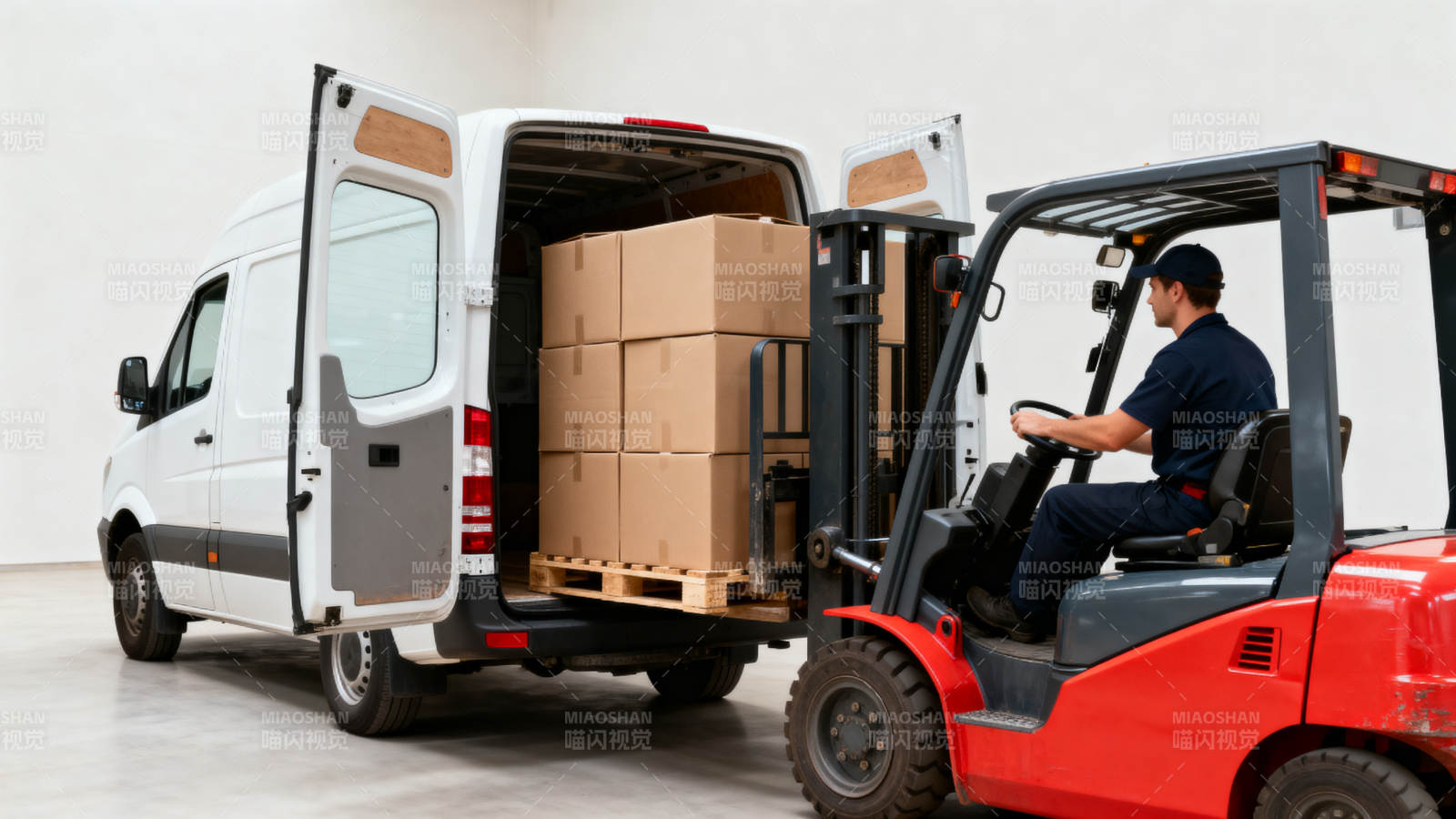 叉车装卸货物图片