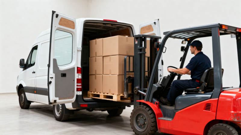 叉车装卸货物图片