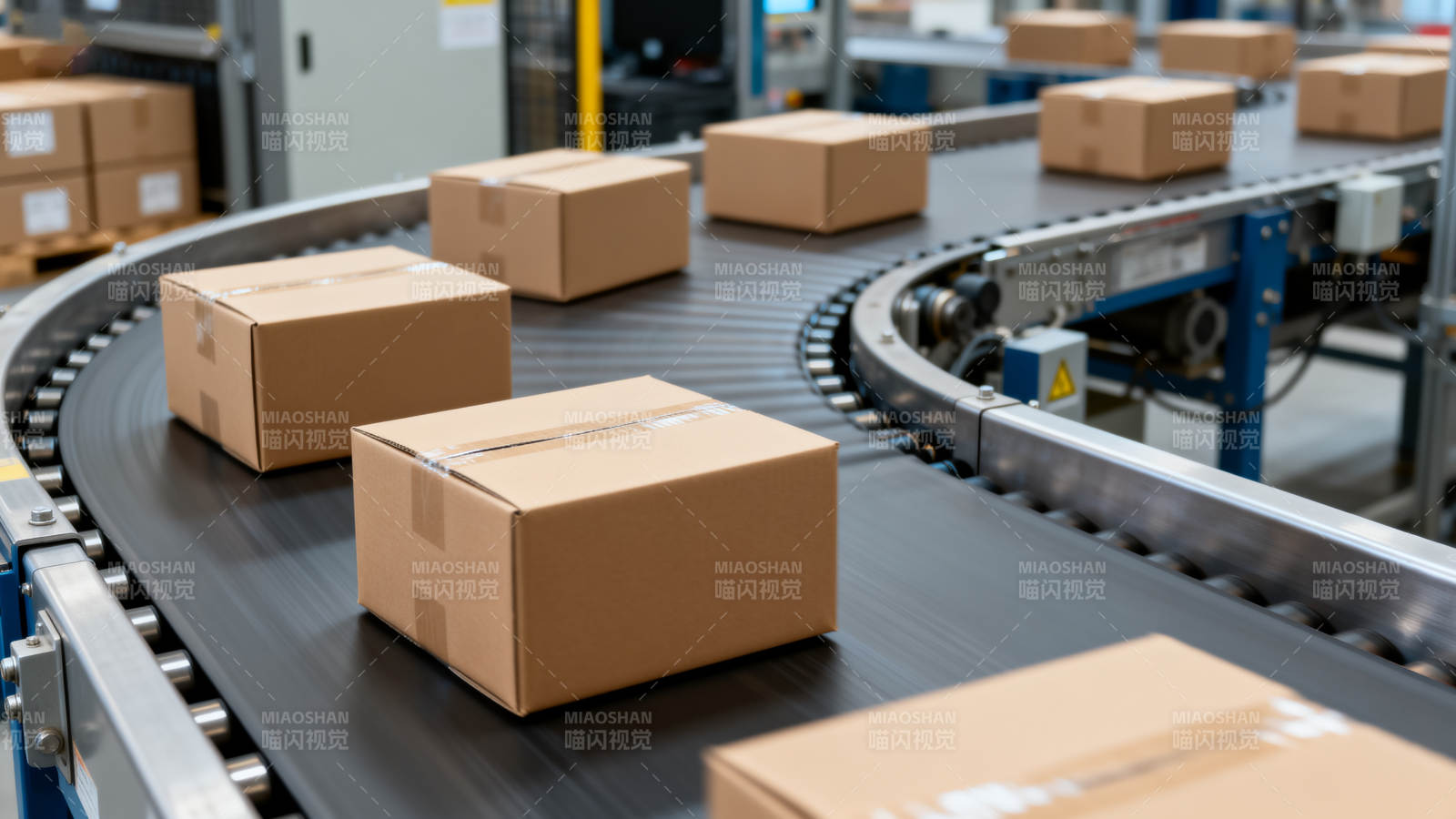 包裹在传送带上图片