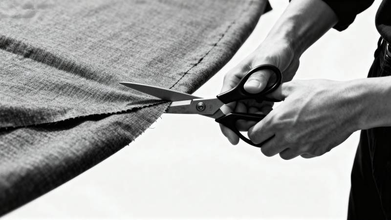 剪裁布料瞬间图片