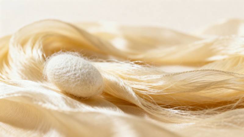 柔顺金发与毛球图片