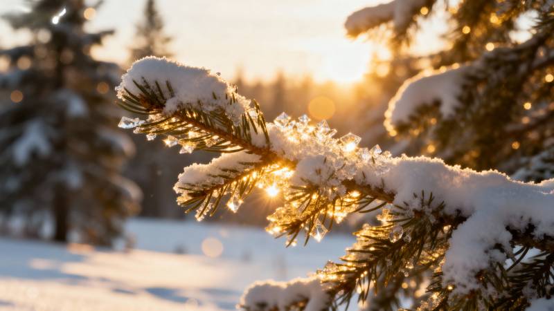 雪松晨光图片