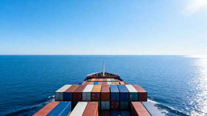 集装箱船航行海上图片