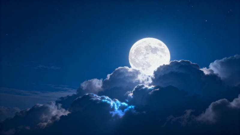 明月破云夜图片