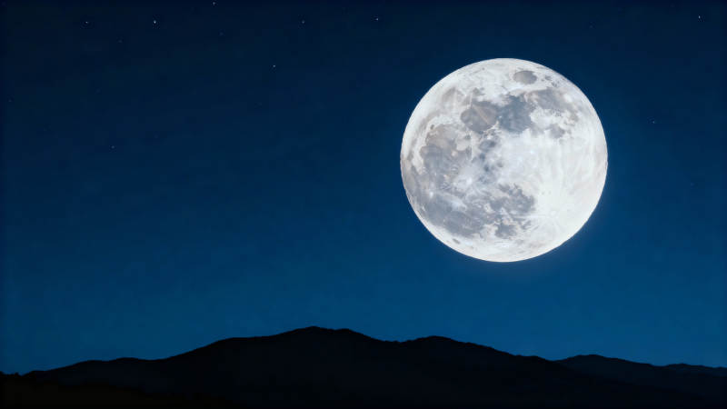 明月高悬夜空图片