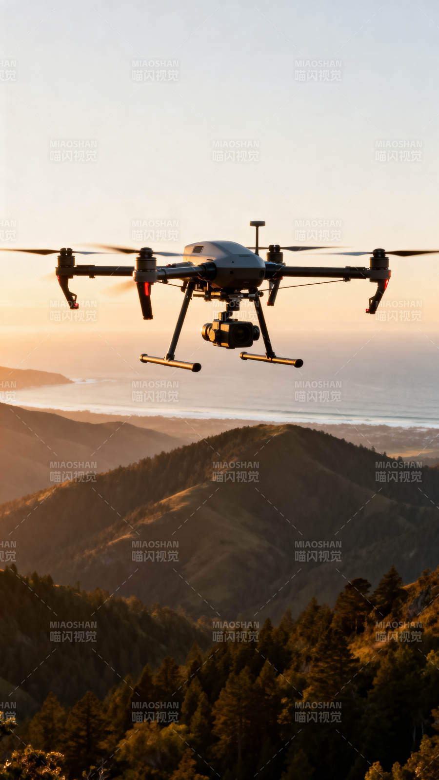 无人机航拍山海美景图片