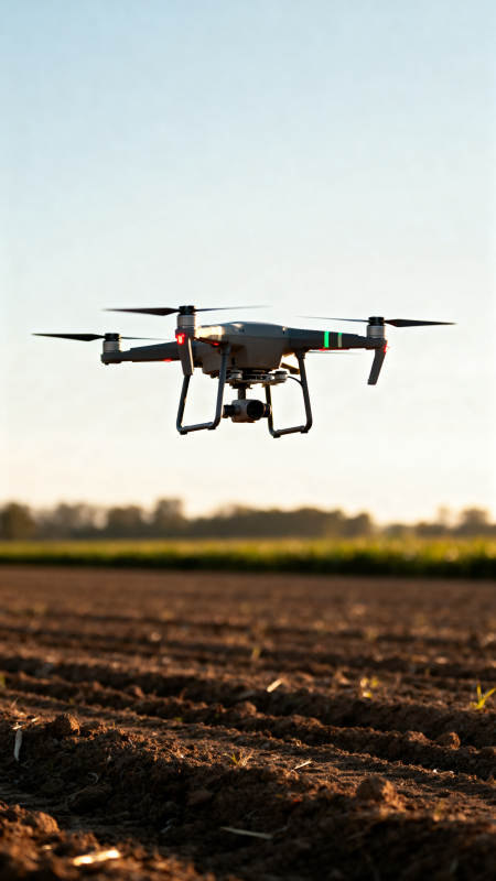 无人机飞越农田图片