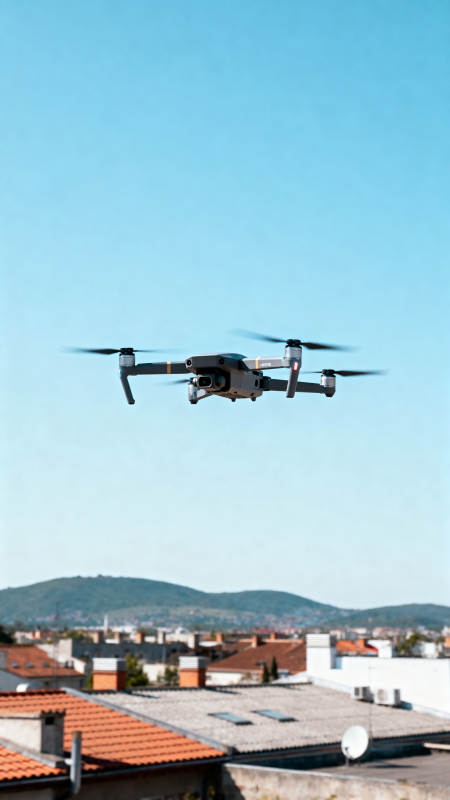 无人机翱翔蓝天图片