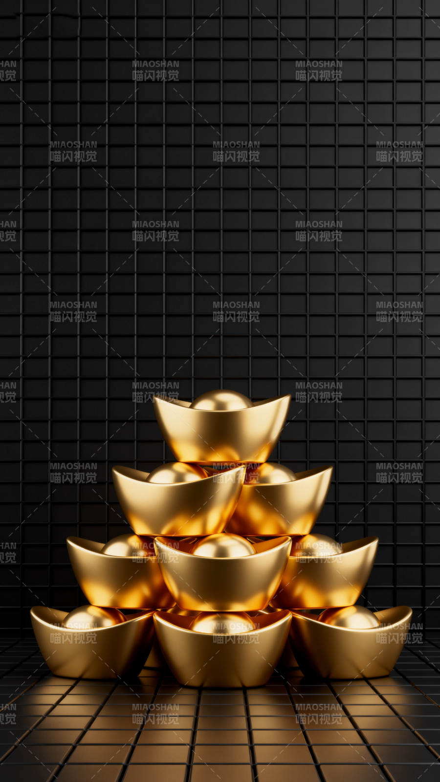 金元宝堆叠图片