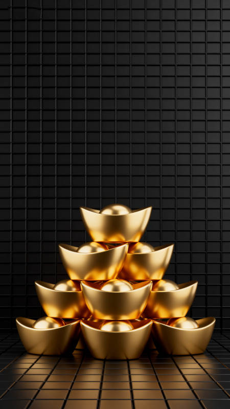 金元宝堆叠图片